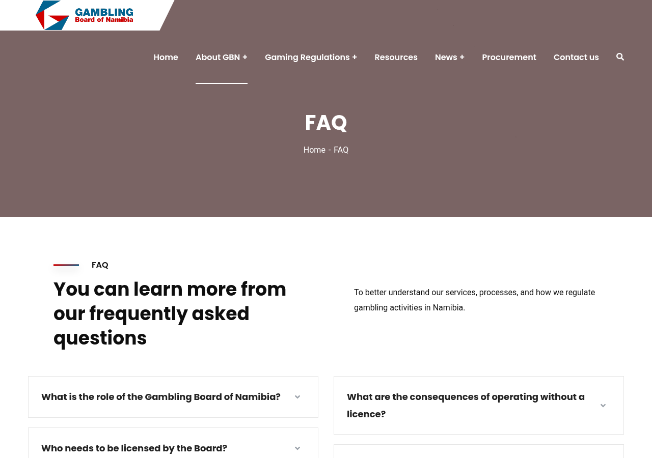 Gambling Board of Namibia FAQ captured 23 September 2026